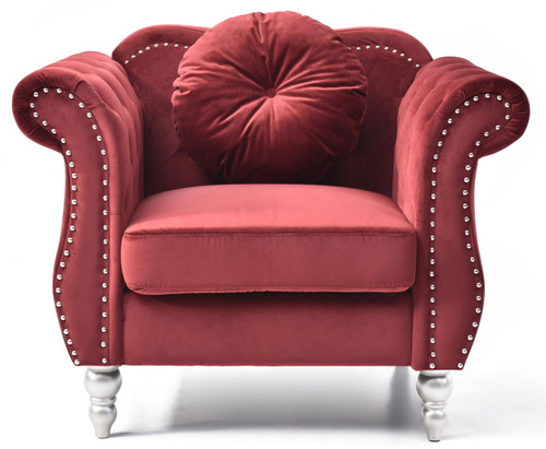 Chic Transitional Chair - Burgundy