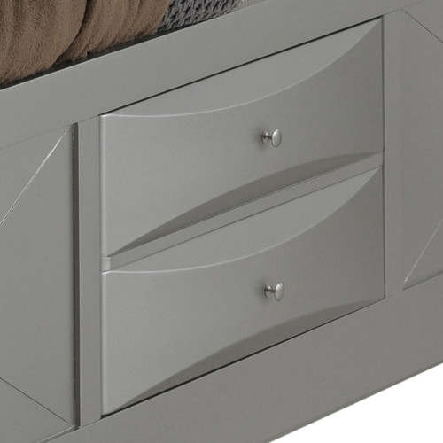 Marilla - Twin Storage Bed - Silver Champagne