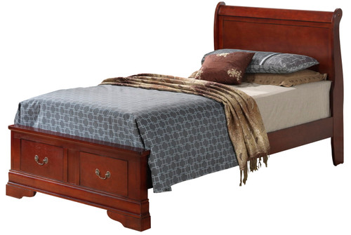 Louis Phillipe - Twin Storage Modern Bed - Cherry