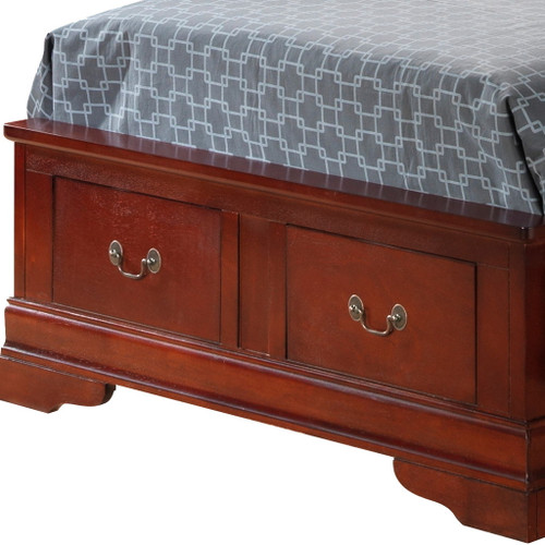 Louis Phillipe - Twin Storage Modern Bed - Cherry