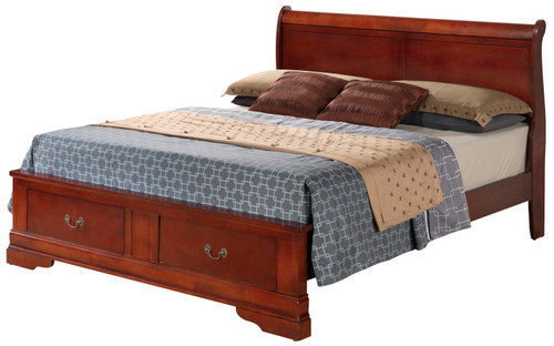 Louis Phillipe - King Storage Bed - Cherry