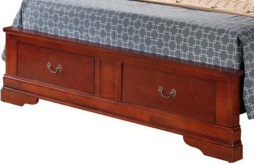 Louis Phillipe - King Storage Bed - Cherry