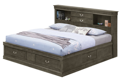 Louis Phillipe - Full Storage Bed - Gray