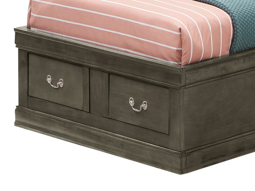 Louis Phillipe - Twin Storage Bed - Gray