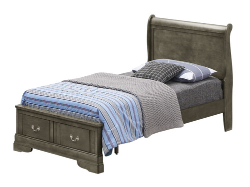 Twin Storage Bed Elegant Traditional - Gray