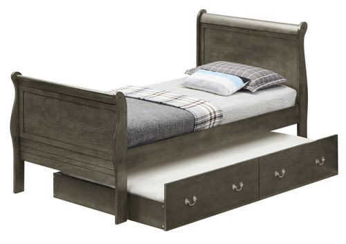 Twin Storage Bed Charming Traditional - Gray
