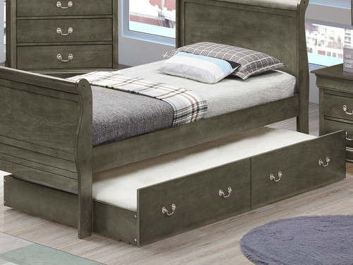 Twin Storage Bed Charming Traditional - Gray