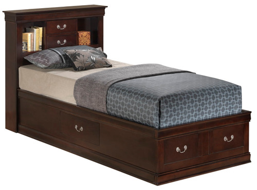 Louis Phillipe - Twin Storage Bed - Cappuccino