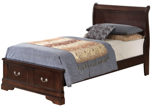 Louis Phillipe - Twin Panel Storage Bed - Cappuccino