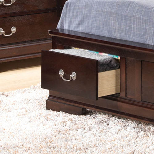 Louis Phillipe - Twin Panel Storage Bed - Cappuccino