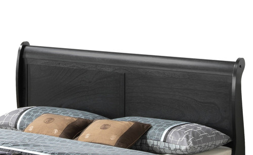 King Bed Panel Sleigh - Black