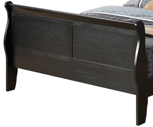 King Bed Panel Sleigh - Black