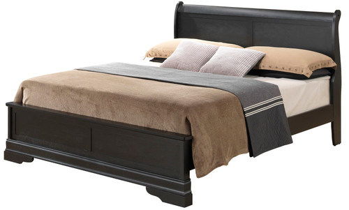 Queen Bed Sleigh Design - Black