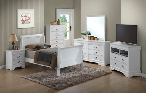 Twin Bed Traditional Charming - White