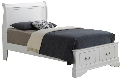Louis Phillipe - Twin Elegant Storage Bed - White