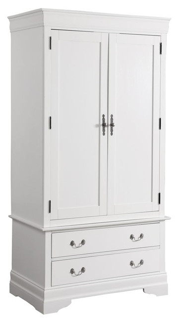 Elegant Traditional Armoire - White