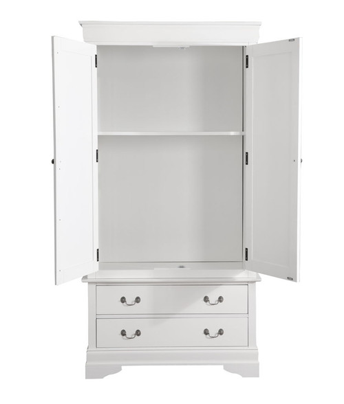 Elegant Traditional Armoire - White