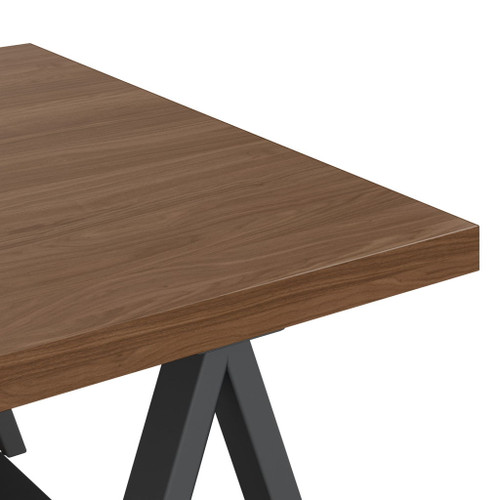 Sawhorse - Solid Walnut Veneer And Metal Coffee Table - Walnut