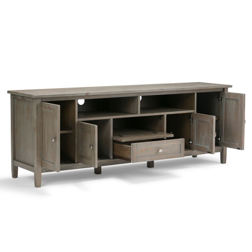 Warm Shaker - TV Media Stand - Distressed Gray