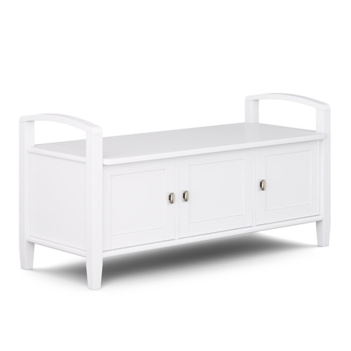 Warm Shaker - Entryway Storage Bench - White