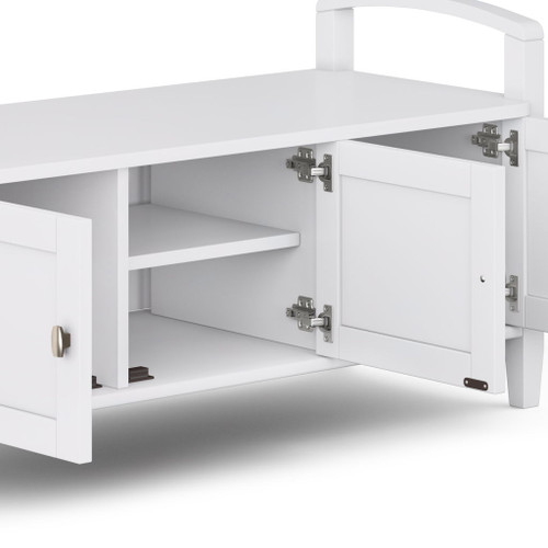 Warm Shaker - Entryway Storage Bench - White