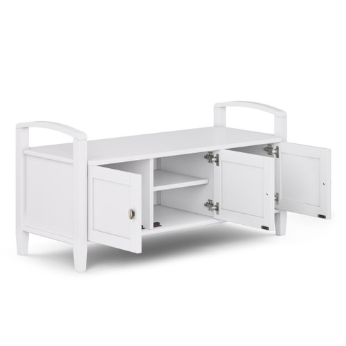 Warm Shaker - Entryway Storage Bench - White