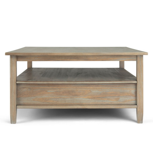 Warm Shaker - Square Coffee Table - Distressed Gray