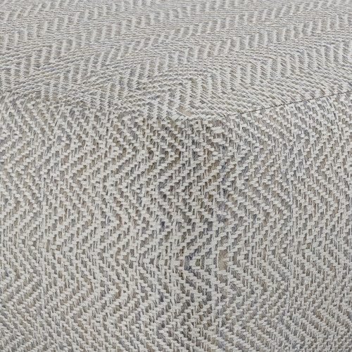 Nate - Square Pouf - Patterned Gray Melange