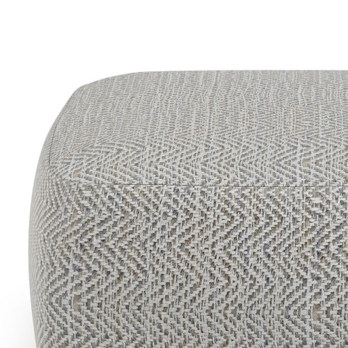 Nate - Square Pouf - Patterned Gray Melange