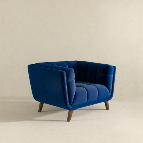 Addison - Velvet Lounge Chair - Dark Blue