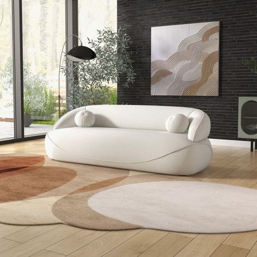 Andrew - Boucle Sofa - Beige / Ivory White / Light Beige / White