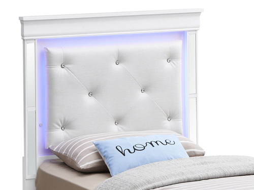 Twin Elegant Bed - Silver Champagne