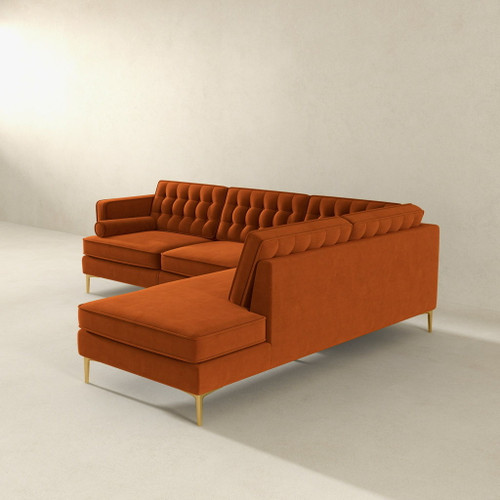 Brooke - Sectional Sofa Right Facing - Orange