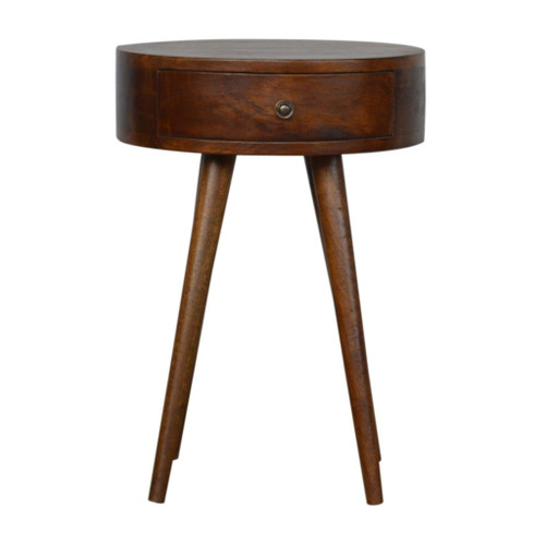 Nordic Circular Nightstand - Chestnut