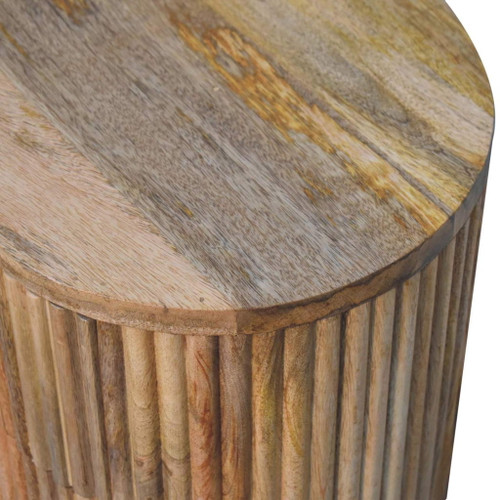 Soba - Ball 3 Drawer Bedside Table - Light Brown