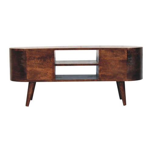 Rounded Entertainment Unit - Walnut