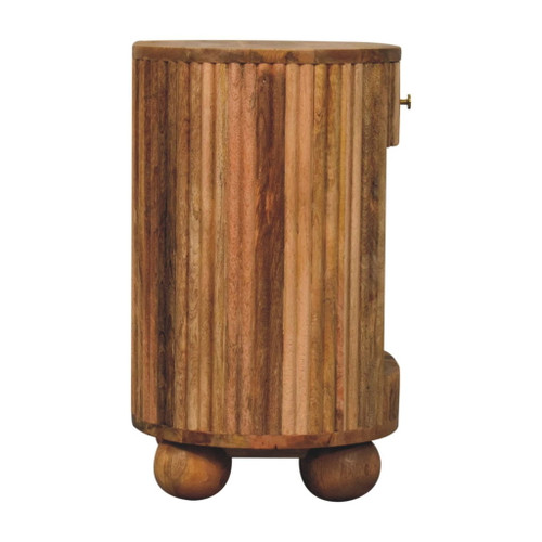 Soba - Ball Open Slot Bedside Table - Light Brown