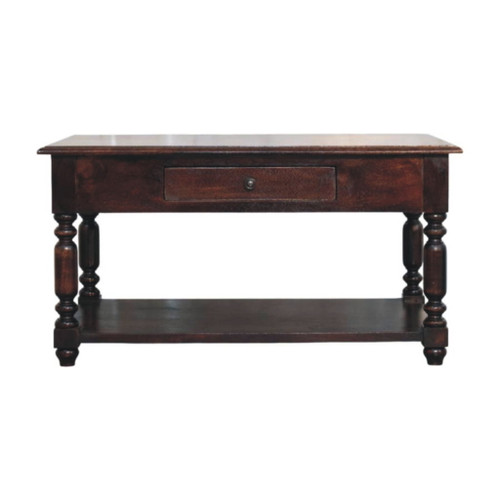Turned Legs Console Table - Brown