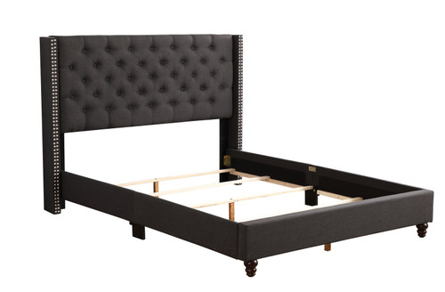 Queen Transitional Upholstered Bed - Black