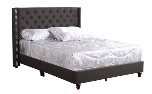 King Upholstered Transitional Bed - Black