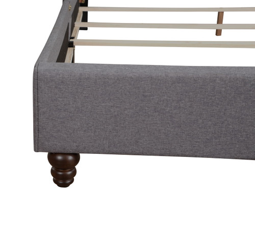 Queen Transitional Upholstered Bed - Gray