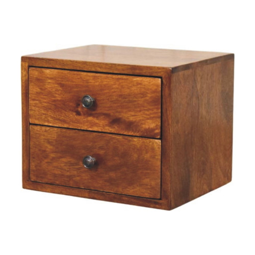 Solis - 2 Drawer Wall Mounted Nightstand - Brown