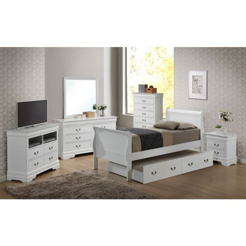 Twin Storage Bed With Style Elegant - White