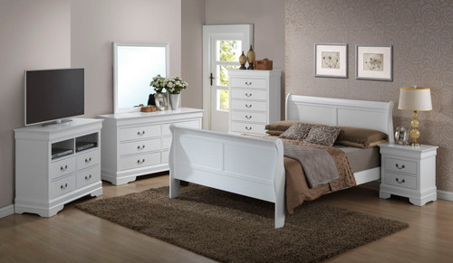 Full Bed Panel Sleigh - White
