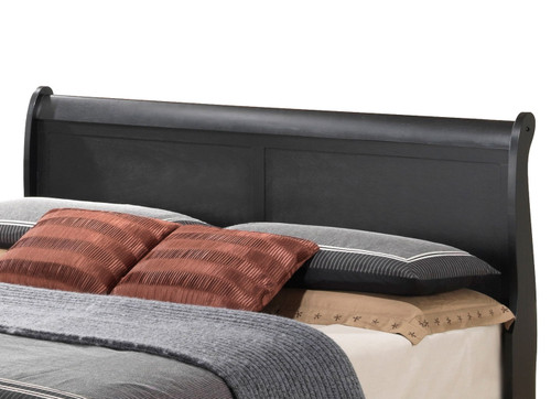 Louis Phillipe - Queen Storage Elegant Bed - Black