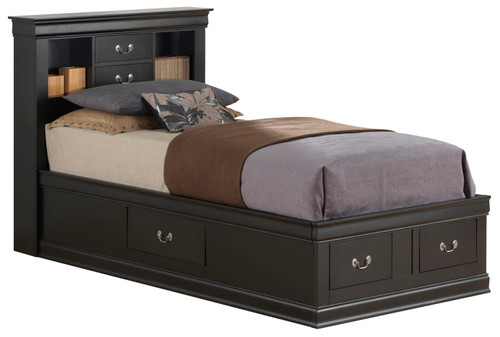 Louis Phillipe - Twin Storage Bed - Black
