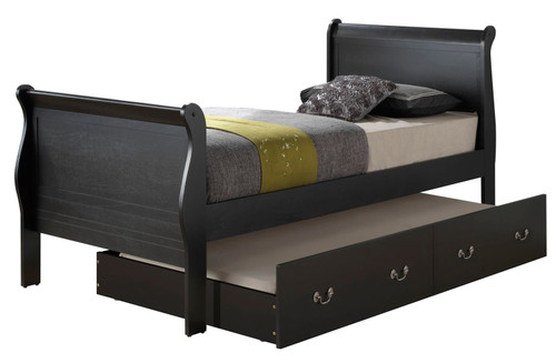 Twin Storage Bed Timeless - Elegant Black