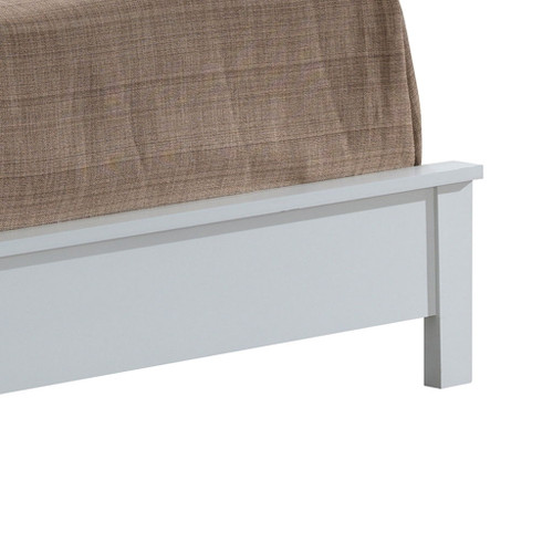 Queen Bed Stylish Transitional - White