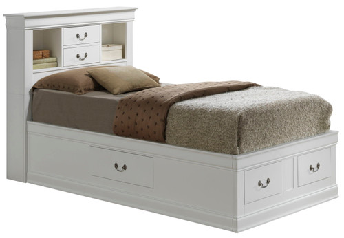 Louis Phillipe - Twin Storage Bed - White