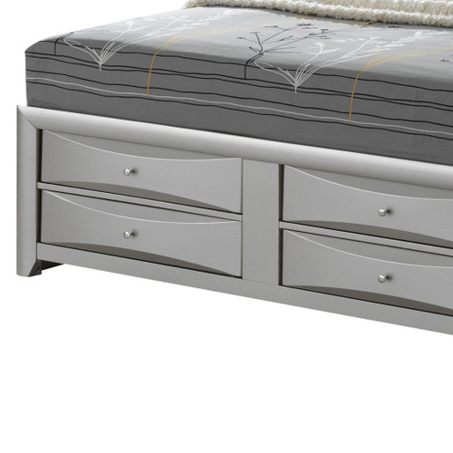 Marilla - King Storage Bed - Silver Champagne